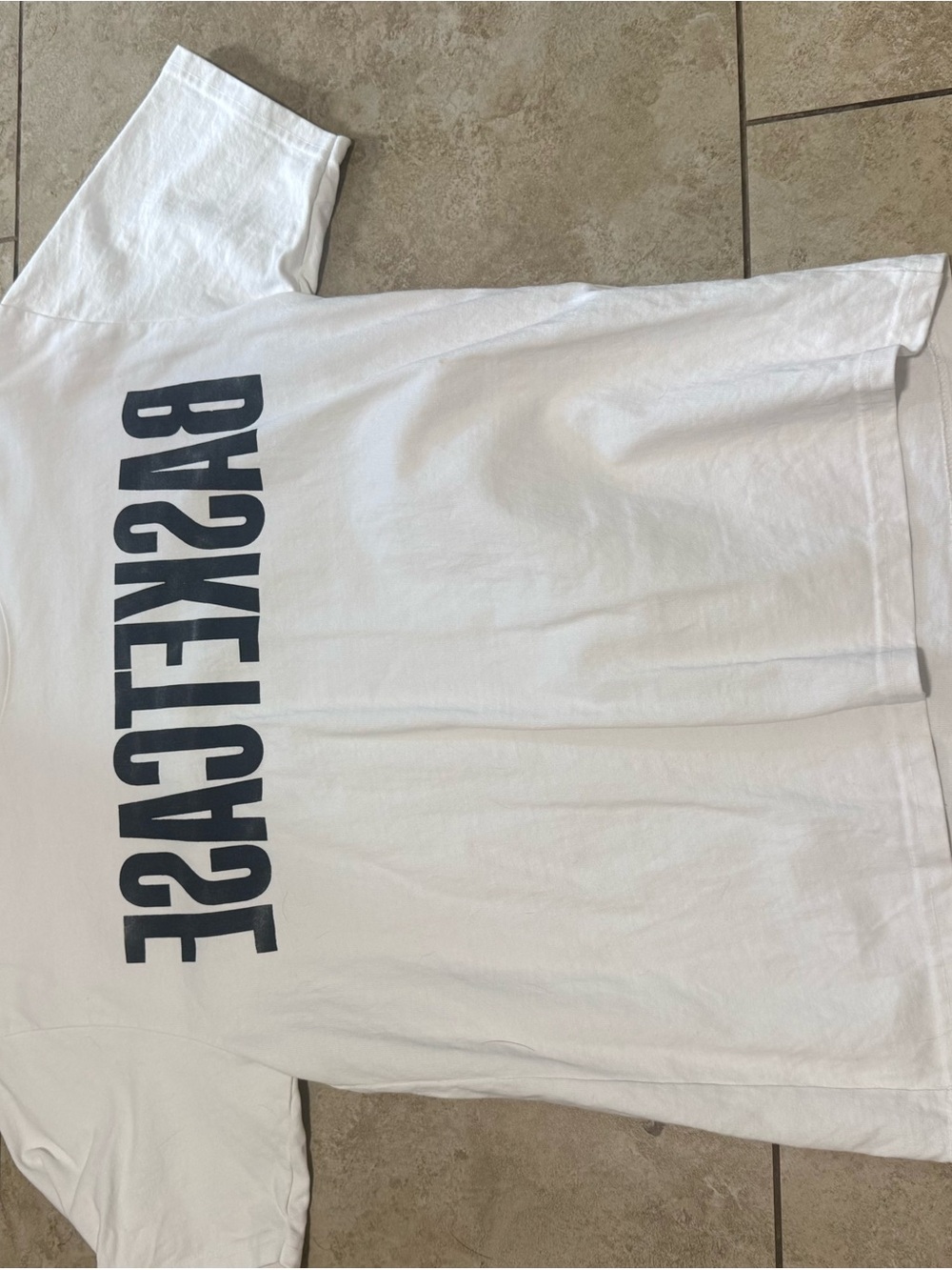 White Graphic Men’s T-Shirt with Black Text